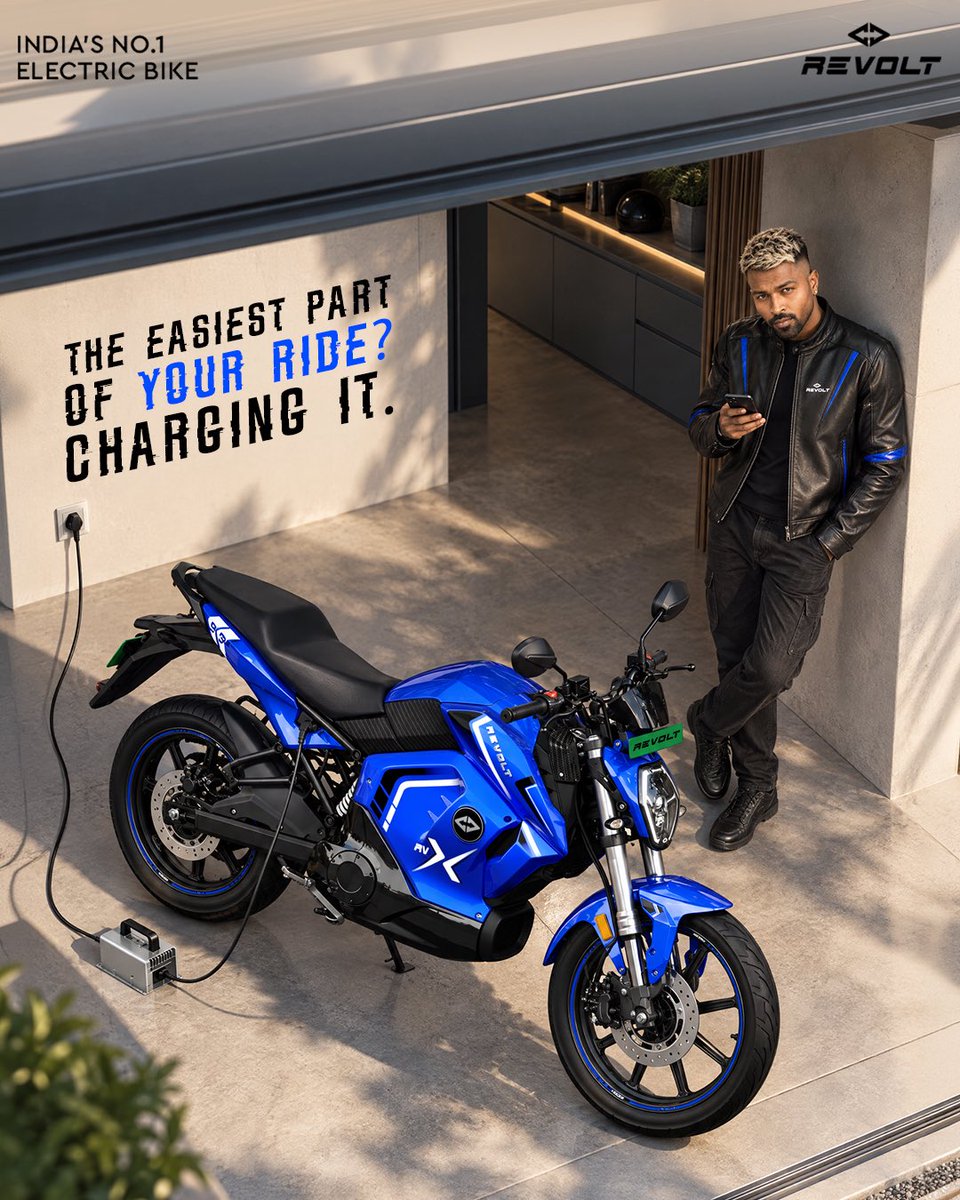 RevoltMotorsIN's tweet photo. Some things need your attention.β
Charging your RVX doesnβt.β
Plug in. Carry on.β
#RVX #IndiaKaregaRevolt #RevoltMotors #HardikPandya https://t.co/Ii1oDulNQi