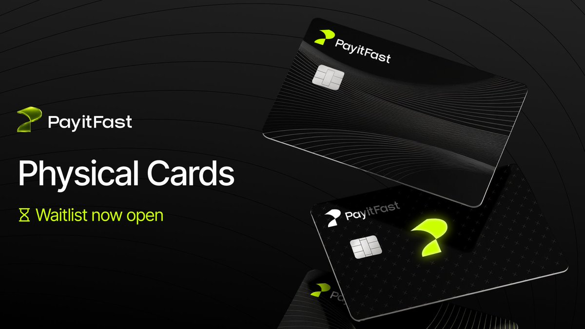 PayitFast's tweet photo. PayitFast physical cards are coming soon.

Join the waitlist for early access 👇
https://t.co/rfaY3dtymY https://t.co/rNRXifbE7D
