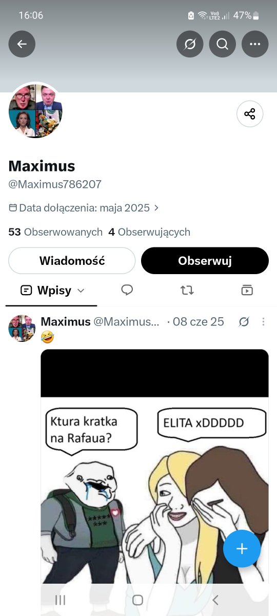 Henryk_PP's tweet photo. @Maximus786207 @DebiecLidia @ZBIGNIEWPodors1 Taki z ciebie Maximus ilu masz obserwujących- wróć- obsrewajacych. 🤮🤮🤮 https://t.co/C0JubUJoo7