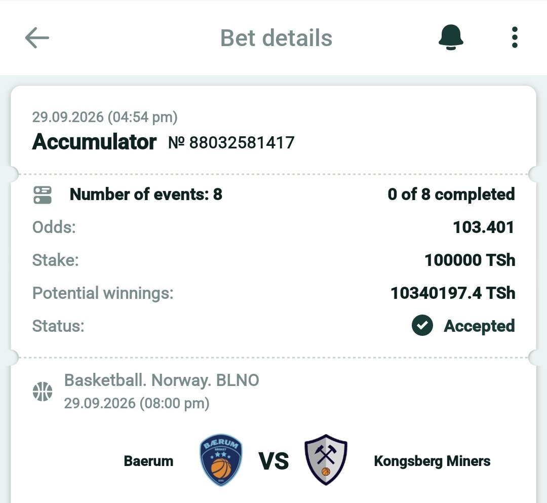 BIGPREDI's tweet photo. BASKETBALL🏀🏀

105+ODDS || 3DQ9R
103+ODDS || VDV9R
101+ODDS || XZQ1S

📲 Join SPINBETTER Now:
👉 Register: https://t.co/x3YN3Yy9d7
🎁 Get 100% Bonus | Promo Code: PREDI https://t.co/n0YZWhwXJR