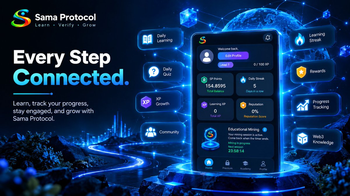 Sama_Protocol1's tweet photo. πΉ Progress feels different when every step is connected.
Sama Protocol brings daily learning, quizzes, progress, and community together to make your Web3 journey more meaningful.
π Learn β’ Verify β’ Grow
#SamaProtocol #Web3Education #DailyLearning https://t.co/IEgXEu9GJU