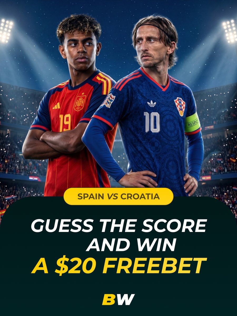 betwinner__eng's tweet photo. 🏆 Guess the exact score and win a $20 freebet!

🇪🇸 Spain – Croatia 🇭🇷

1. Follow BW on X @betwinner__eng 
2. Comment your exact score prediction
3. Add your Betwinner ID

💰 10 random winners will receive a $20 freebet each!

🗓 Winners announced September 30.

Good luck! ⚽️