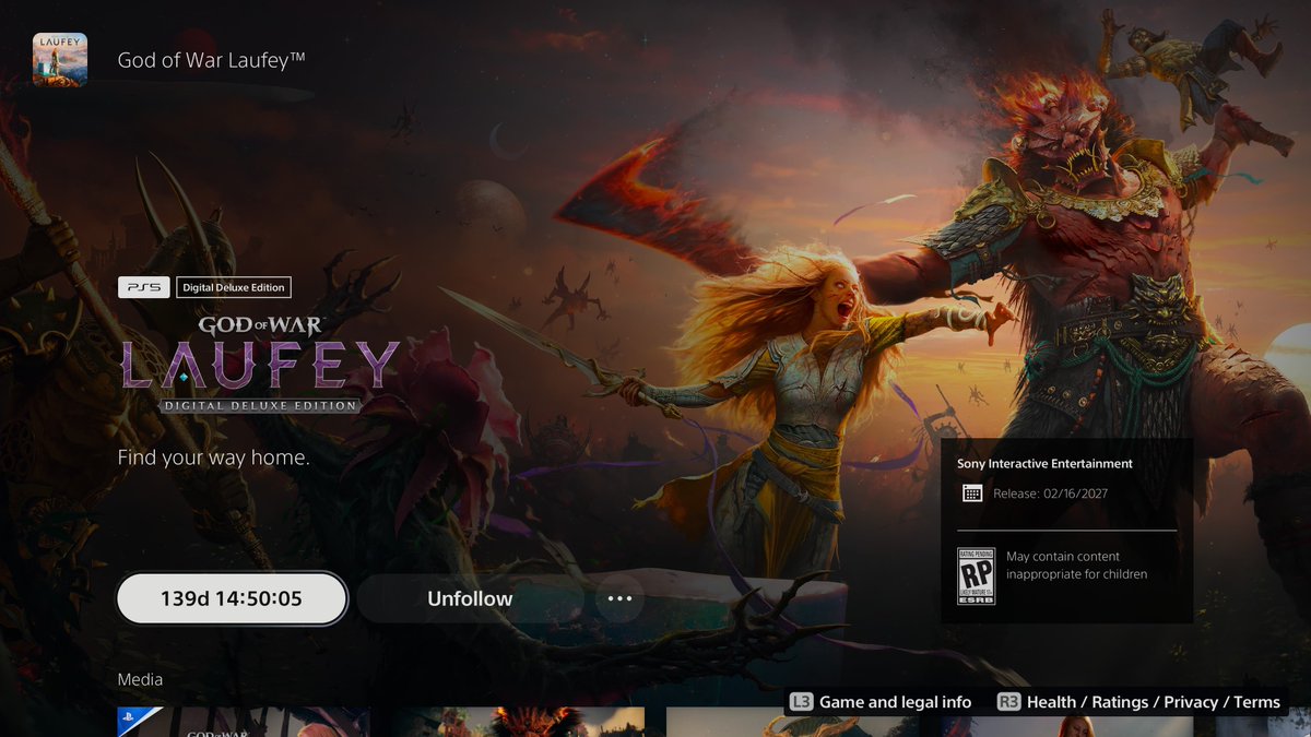 Kratos5231's tweet photo. God of War Laufey pre ordered has been secured. 

I can't wait 
#PS5 https://t.co/9BZl193DN6