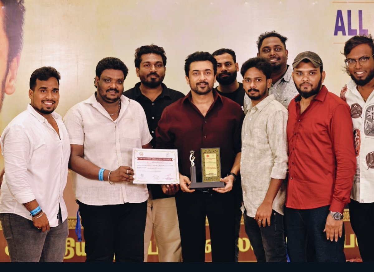 _peacemaker07_'s tweet photo. proud moment.  ❤️

Anna recognised the effort 

Recognition earned through service. Proud of our North Chennai East Chennai and South SFC for coming together and making a difference through the support of 500+ blood donors. 🩸

A heartfelt thank you to everyone who has donated blood and participated in welfare activities. This achievement would not have been possible without your dedication and support.

This recognition belongs to each and every one of you. 🙏❤️

@Suriya_offl @northchneastsfc
@NorthchennaiSFC