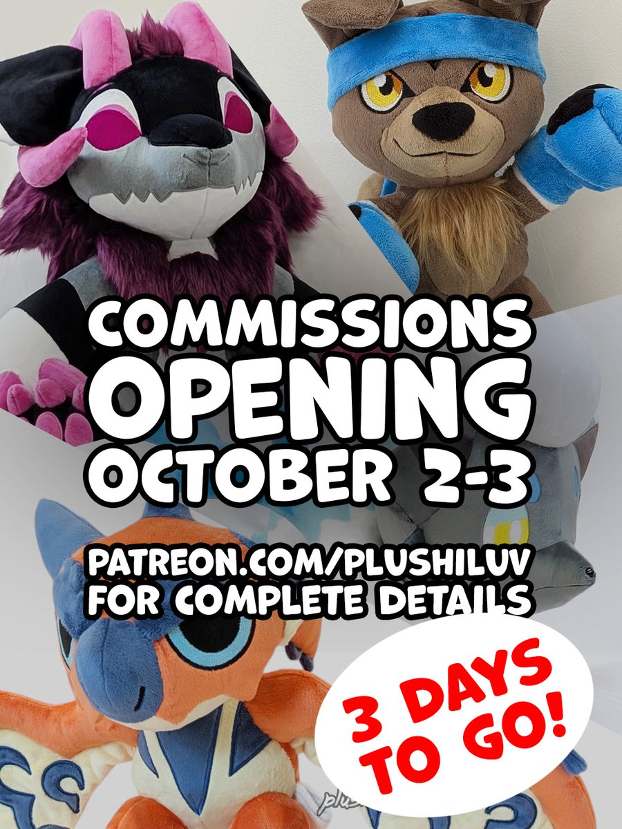 plushiluv's tweet photo. 3 more days! What character would you request? 👀 https://t.co/xRRLILNPKK
