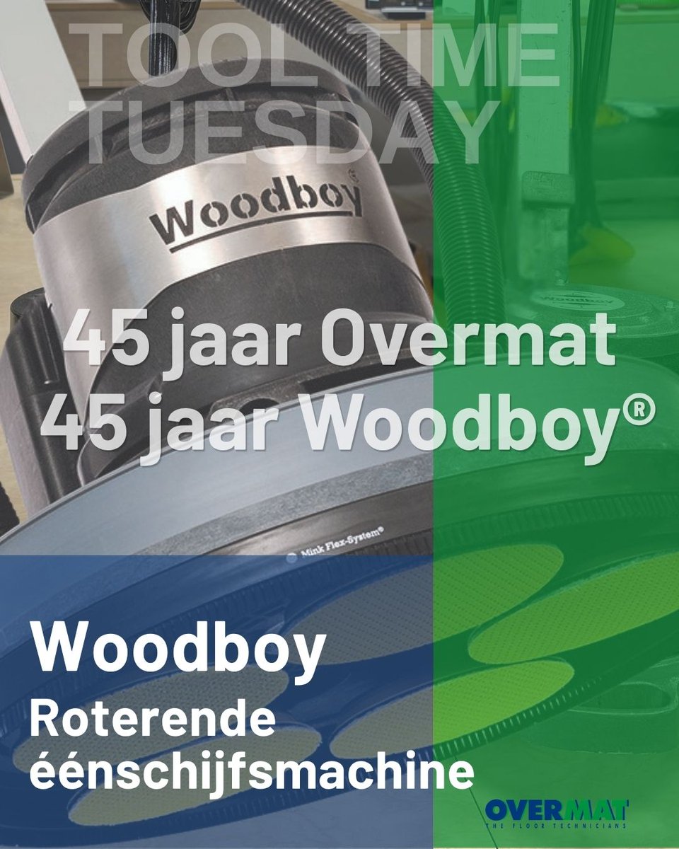Overmat's tweet photo. 🔧 ToolTime Tuesday
🎉 45 jaar Overmat = 45 jaar Woodboy®
Al vanaf het begin verbonden met Overmat en al 45 jaar een vertrouwde machine voor reinigen, onderhouden, polijsten en schuren.

#ToolTimeTuesday #overmat #overmatindustries #thefloortechnicians #woodboy https://t.co/GIXE5EIV3i