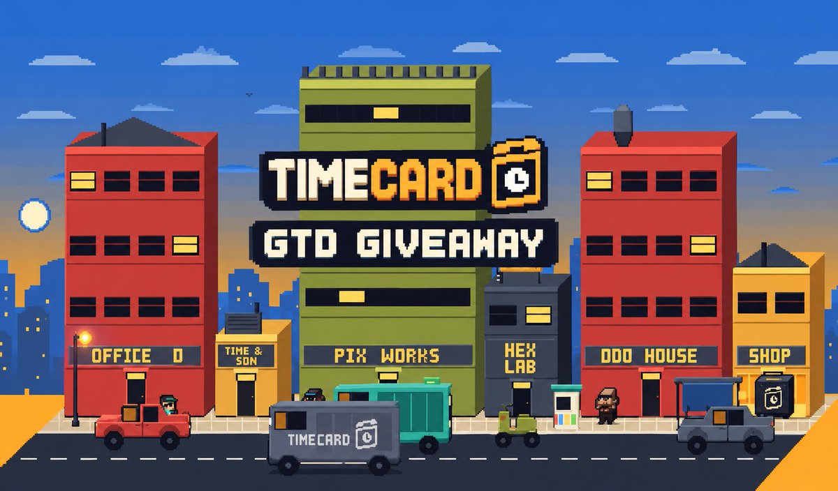 NorbertF76's tweet photo. ⏰ TIMECARD GTD GIVEAWAY ⏰

Every office has its characters.
Ours has monsters, too. 👾
Meet TIMECARD — 7,777 pixel characters living in a retro office universe with onchain artwork, animated characters, and a city to explore.

🎟️ 6 GTD SPOTS GIVEAWAY

To enter:
➜ Follow 
@thetimecard & @NorbertF76

➜ Like + RT this post
➜ Drop your EVM wallet address below 👇

⏳ Ends in 24 hours!

Meet the crew. Discover the monsters. Explore the city.
Then clock in. ⏰