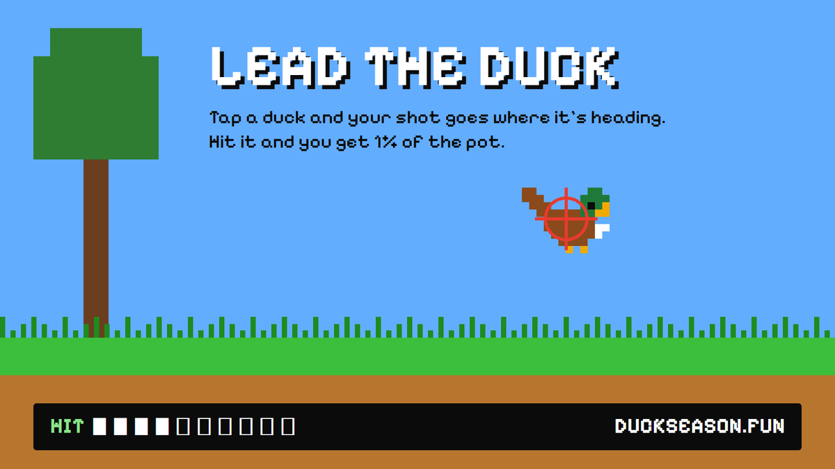 QuackPONS's tweet photo. tip from the dog: lead the duck.

tap it and your shot goes where it's heading. hit it and that's 1% of the pot. https://t.co/StzSYnZby7