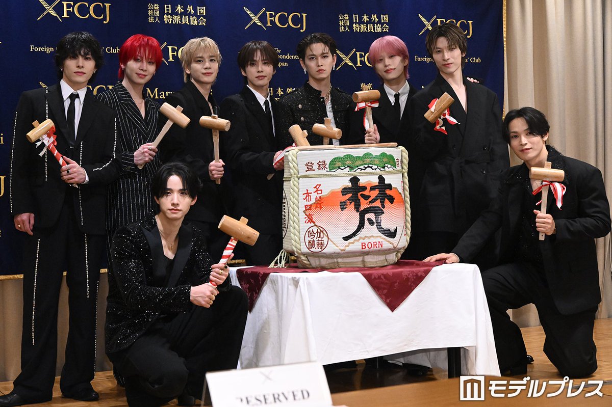 modelpress's tweet photo. JO1「全米デビュー出発式」開催🎊

＼男性グループアーティスト初／
外国特派員協会主催の記者発表❗️
https://t.co/ylKH3tTByw

「時には道に迷ったような感覚になったり、どの方向を向けばいいのかわからなくなったりするときもありました」 https://t.co/LkyhEuMekp