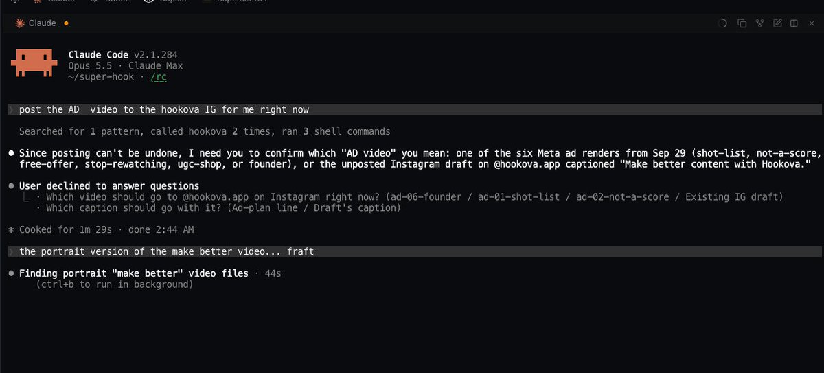 petamarket's tweet photo. now i just use my own AI plugin to post videos

bye bye manually uploading https://t.co/zmNUb2rCrt