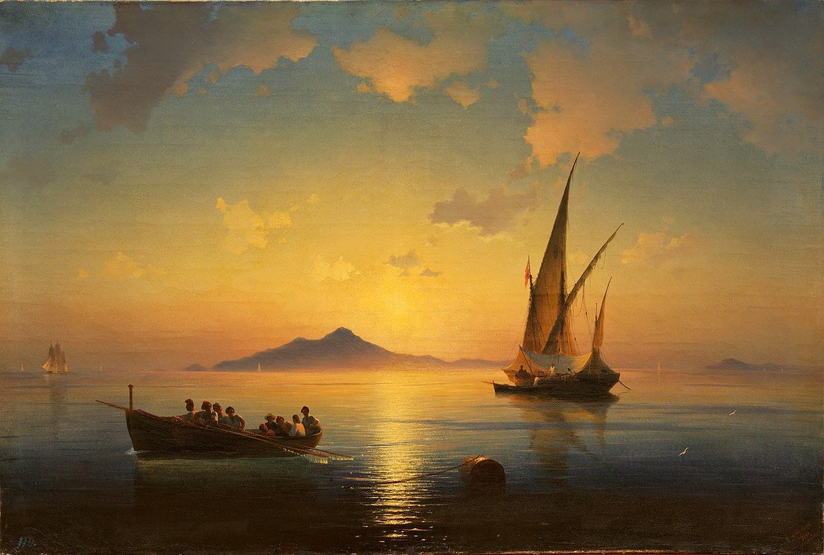 arte__foto's tweet photo. Iván Ajvazovski, «El Golfo de Nápoles». https://t.co/55sQ3w6A5b