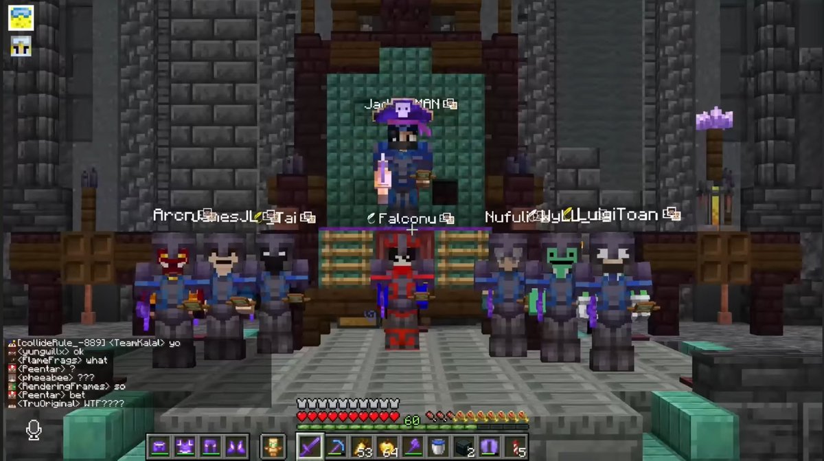 Perryitik21's tweet photo. Conquest SMP feels like a fever dream cause wdym these are from a Spongs vid😭Jaden's greedy ass had these players as his bodyguards. Actual hydrogen bombs vs coughing babies. Then Flame betrayed and helped Jaden like its geeg what do u even do https://t.co/PXwr4qpSzk