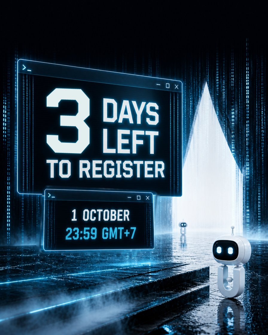 U_Hackathon's tweet photo. Still thinking about entering? This is your reminder.👀

Time to turn that idea into something real. 🤖

Build with AI or Web3 at U-Hackathon.

Apply by 1 October, 23:59 Bangkok time.
➡️https://t.co/hIIQ9jhrZv 

Creating a future for u. https://t.co/maexiR6oqh