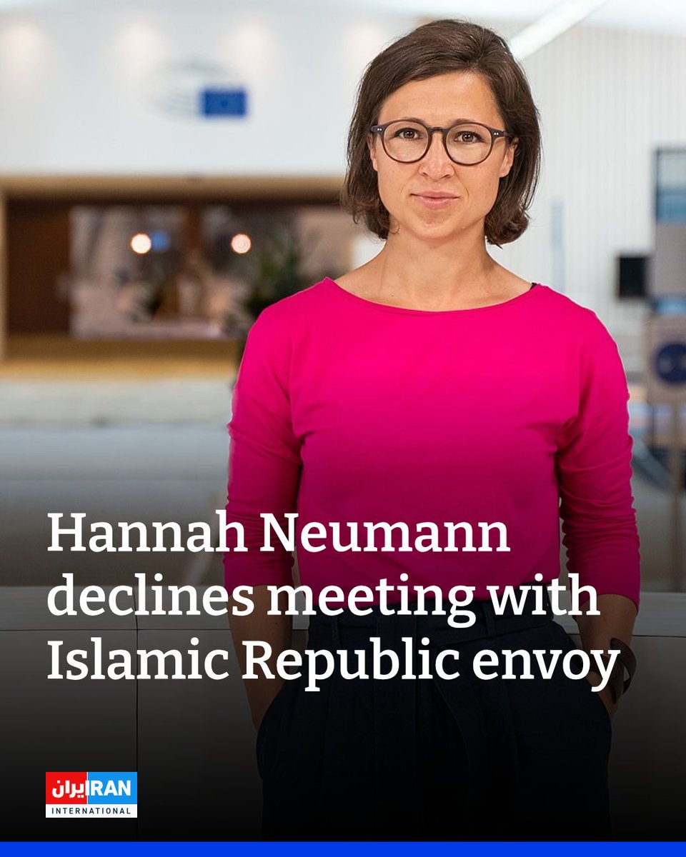 IranIntl_En's tweet photo. European Parliament lawmaker Hannah Neumann said she had declined a meeting request from Iran’s ambassador to France, citing the government’s treatment of critics and efforts to target dissidents abroad and spy on European representatives.

“I have received a request for a meeting with the Ambassador of the Islamic Republic to France. I declined it,” Neumann wrote on X. “My door is open to the people of Iran. It is not open to those who represent and execute their repression.”

In her reply to Iran’s embassy, Neumann said the Islamic Republic “does not represent Iran or the Iranian people.”

“The Iranian people are the legitimate source of sovereignty in Iran. A regime that imprisons, tortures and kills people for demanding freedom cannot claim to speak in their name,” she wrote. 
https://t.co/RHHV0fMT7u