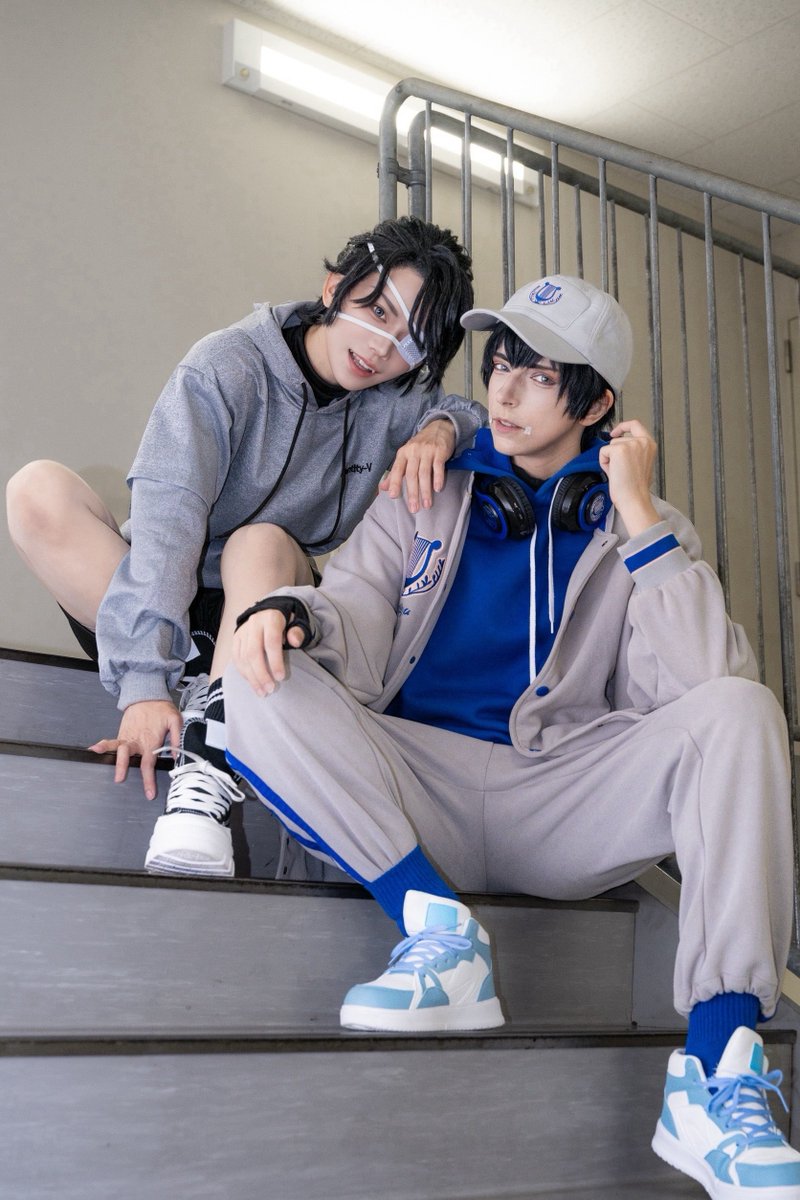 saraba_n's tweet photo. OPH戦隊ルカ&amp;ナワーブ💙

明日で会えるの最後なんて信じられない…
寂しいです🥲
明日はフォトスポットとコラボカフェにお邪魔するよ！
皆様是非みなとみらいに遊びに来てね🤝🏻

てるてる坊主沢山つくります☀️

#第五人格 #第五人格横浜コラボ #IdentiyV https://t.co/iVrrk8tzKI