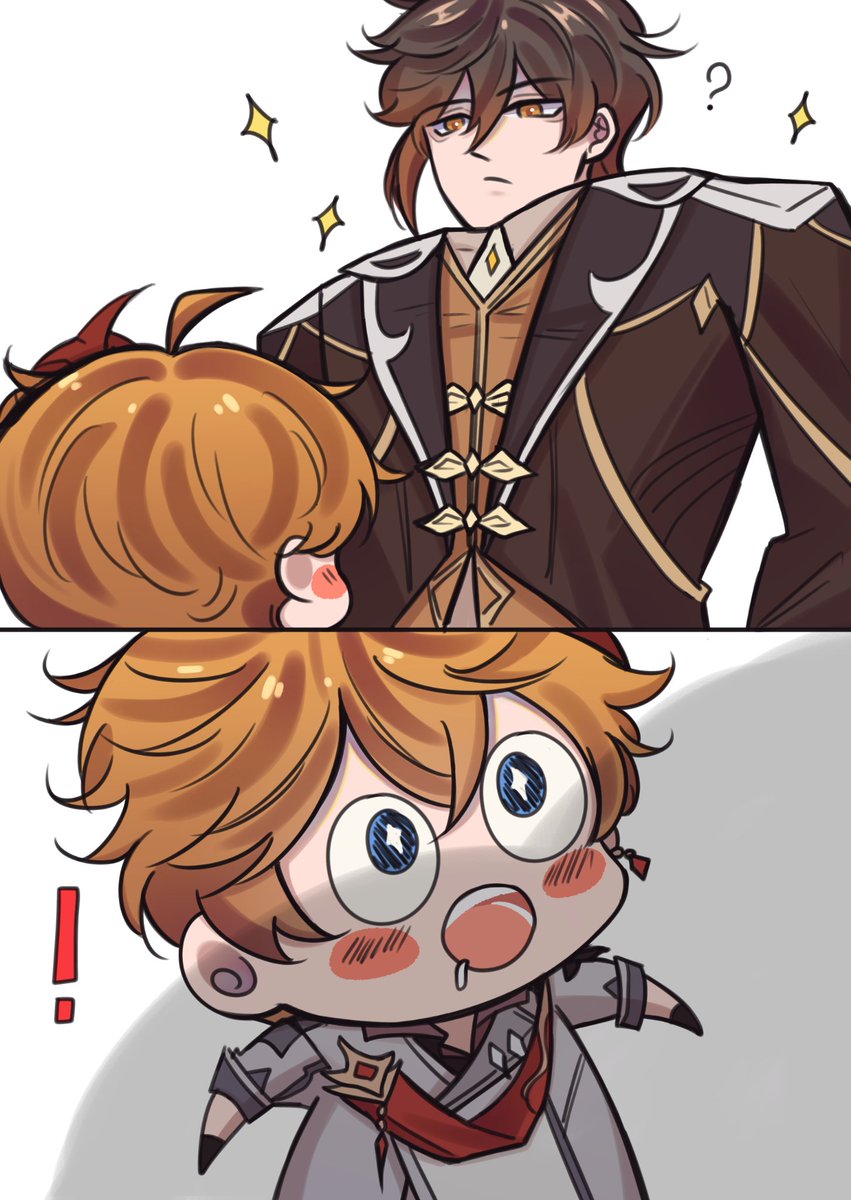 sakitbangetvok's tweet photo. Before: 

💧*Tired* : Xiansheng I'm hom- WOAH!!!!!!
🔸: welcome home Ajax, how's your day ? 
💧: CAN I SLEEP ON THOSE???!!!!
🔸*Confuse*

Childe does this every time he gets home anyway, saying zhongli chest always get bigger and bigger 

#tartali

Art by @/sunneysloth https://t.co/VOECh3AenD