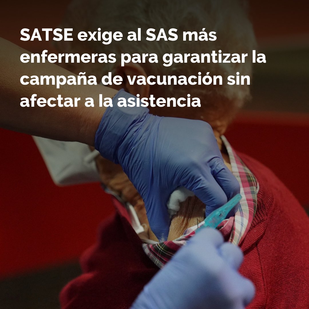 SATSE_Andalucia's tweet photo. 💉#SATSE  reclama al SAS el refuerzo de las plantillas de #Enfermería ante el inicio de la campaña de vacunación de #gripe y #Covid
Vacunar no puede hacerse a costa de sobrecargar a profesionales ya insuficientes ni de reducir la atención a la población
🔗https://t.co/gsXLD2OnJi https://t.co/nTo2RfMz5K