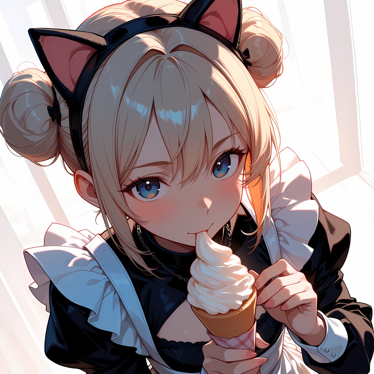 lucent_works's tweet photo. ひとくち、あげないよ！
No sharing. This one’s mine. 

#AIイラスト #AIart https://t.co/FOJ3gEdmcH