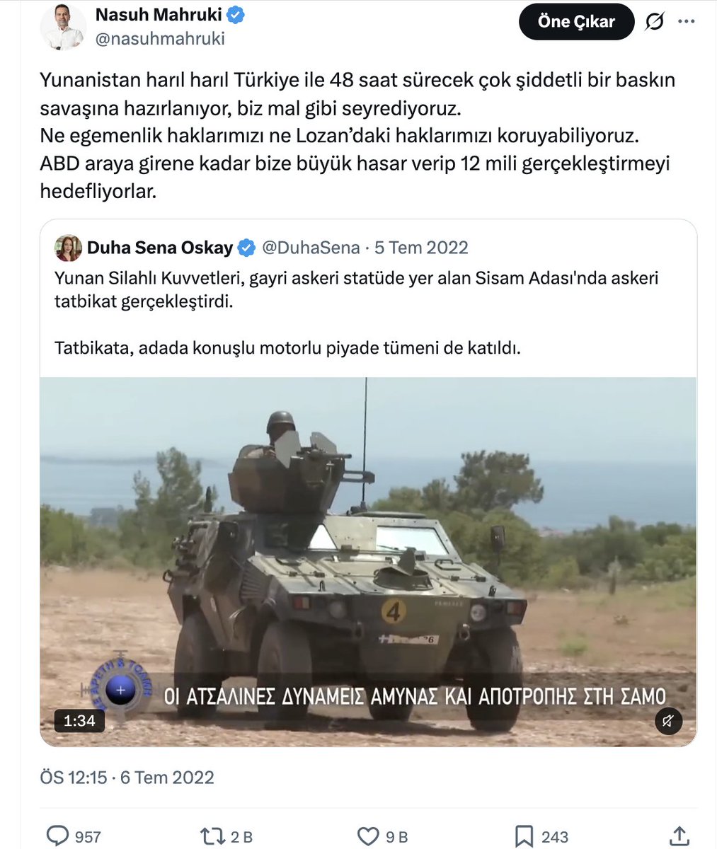 nasuhmahruki's tweet photo. Tam 4 yıl önce yazdım, uzun uzun anlattım uyardım, Yunanistan ani, kısa, hızlı ve çok şiddetli bir baskın savaşa haırlanıyor diye ama göz göre göre hem bizden çaldıkları Adalarımızı hem de Lozan'a aykırı olarak kendi Adalarını bize karşı silahlandırmaya var güçleriyle devam ettiler. 

Biz sadece; "Adaları işgal etmeniz bizi filan bağlamaz, vakti saati geldiğinde gereğini yaparız. Bir gece ansızın gelebiliriz" deyip geçiştirdik. 

Şimdi topa İsrail ve Güney Kıbrıs Rum Yönetimi de girdi, açık açık, alenen, göstere göstere.

Acaba hala bizi bağlamıyor mu diye sormaktan kendimi alamıyorum.

https://t.co/S4OLaSBjvX

https://t.co/Do6jAAMQy7