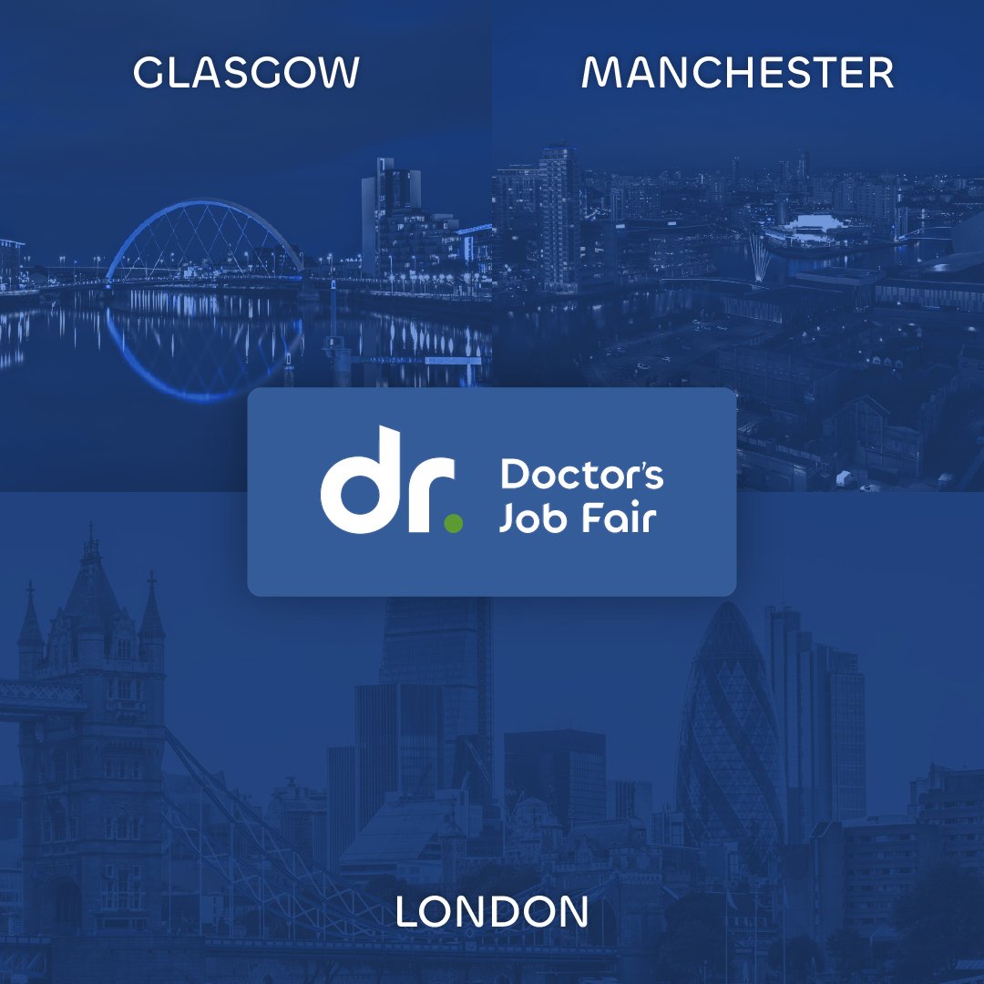 doctorsjobfair's tweet photo. The #DoctorsJobFair is coming to the UK this October!
📍 Glasgow — 17 Oct
📍 Manchester — 21 Oct
📍 London — 24 Oct
Invite-only recruitment events for registered doctors, with employers from Canada, Australia, NZ &amp; beyond.
More details coming soon.
#DoctorJobs #MedicalJobs https://t.co/wksaK1G2Dk
