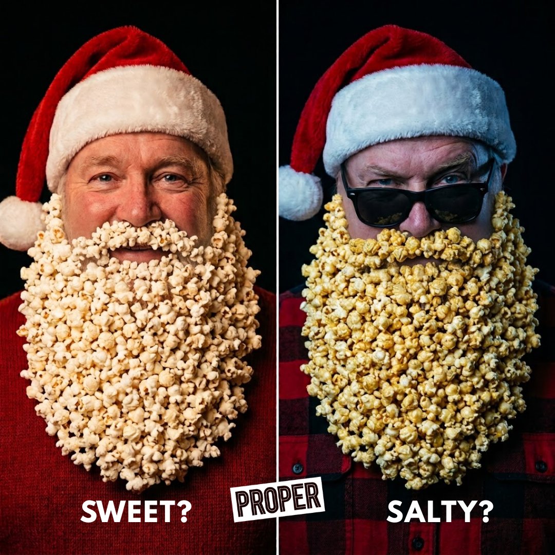 GaryDoesCopy's tweet photo. Xmas campaign idea for @PROPERCORN 
@OneMinuteBriefs 
'Are you on the nice or naughty flavour list?' - showcase sweet v salt, mixed, paprika...

One Minute Brief of the Day - 29/09/26 Create posters to advertise #POPCORN 🍿 https://t.co/gFdTIIv4JT