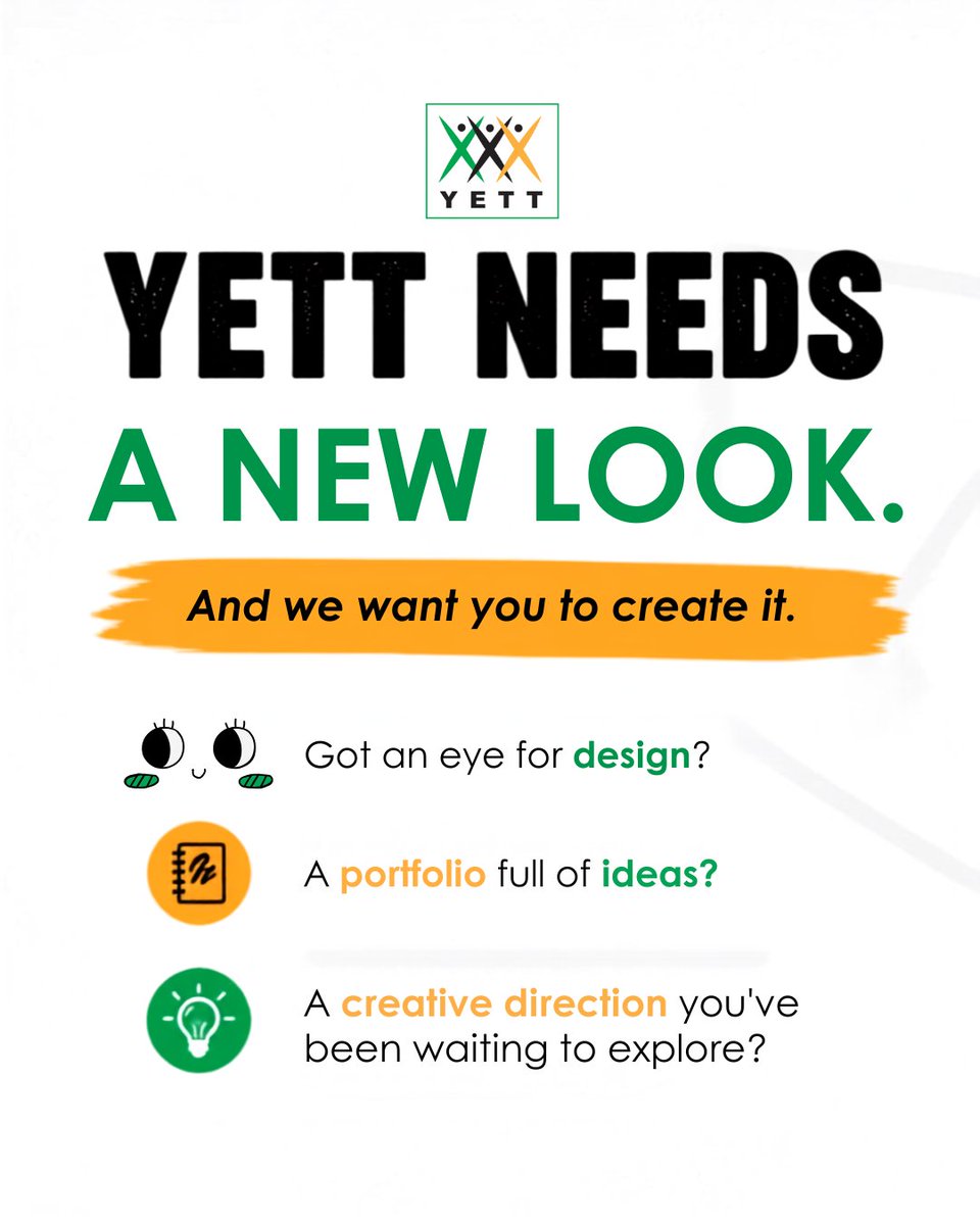 YetTrust's tweet photo. 🎨YETT Creative Call!

Are you a young creative (16–35) in Zimbabwe? Help shape YETT’s new merchandise &amp; visual identity. No formal qualifications needed.

💰$200 paid commission
📅6 Oct | 17:00 CAT
🔗https://t.co/LKL5sD0INq https://t.co/f05mgVJvLp