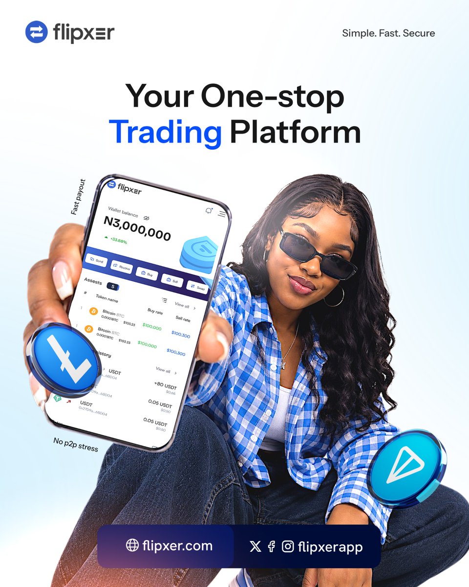 FLIPXERAPP's tweet photo. One app. All your crypto needs.

Fast payout. No P2P stress. Just smooth trading.

Your one-stop trading platform is here - Flipxer https://t.co/FfGOYM5Zlq