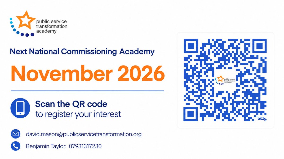 ServiceReform's tweet photo. What makes the National Commissioning Academy different? 

It isn’t theory for theory’s sake. 
You bring a live challenge, test ideas with peers and experts, and turn your learning into practical action in your organisation or system. 
November 2026 
https://t.co/cVee2LliGW https://t.co/cf25FHx5Eb