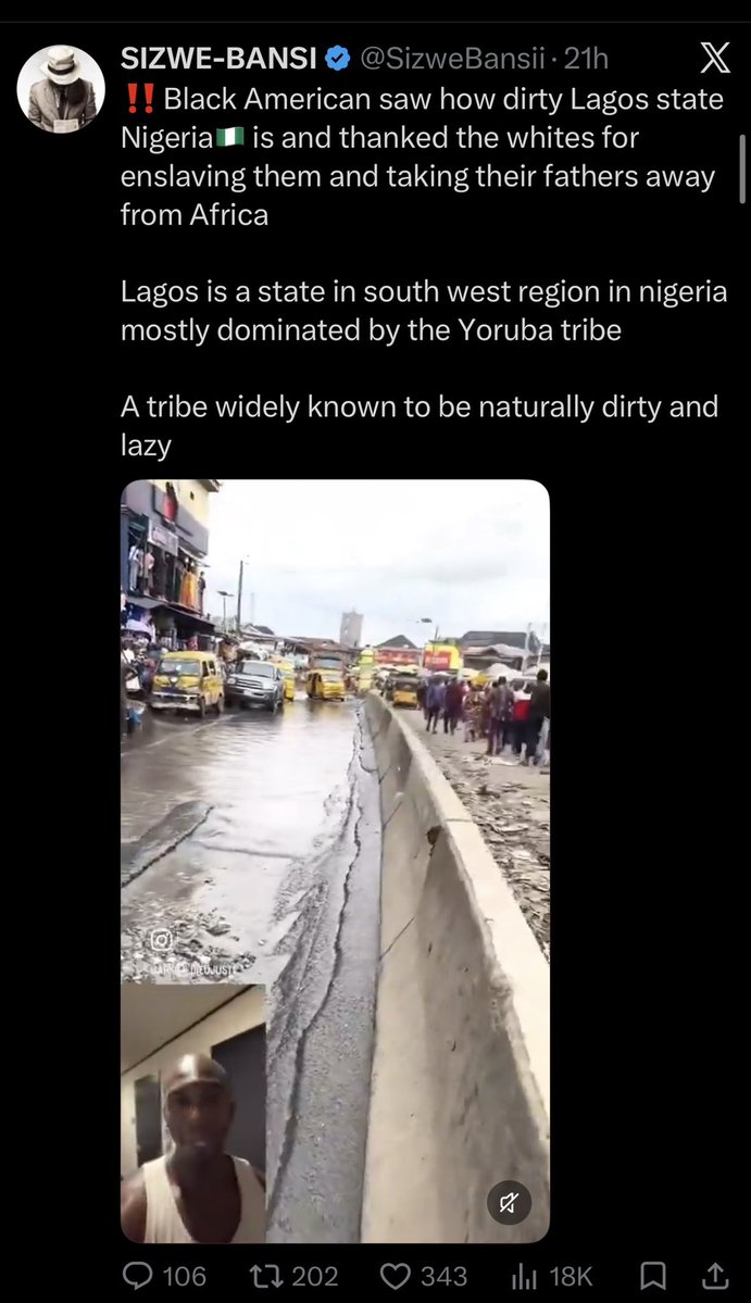 NoNonsensezone's tweet photo. LAGOS STATE @followlasg The Igbos said I should let you see this.. 

This is how they are helping you promote Lagos State. 

Feel free to read the Igbo man's caption https://t.co/HolovnaB44