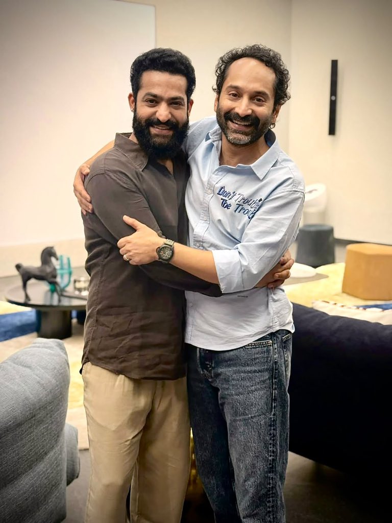 KoneruN19's tweet photo. NTR @tarak9999 Anna &amp; #FahadhFaasil 🫂🐯🔥. #DontTroubleTheTrouble https://t.co/FPELiaBOhz