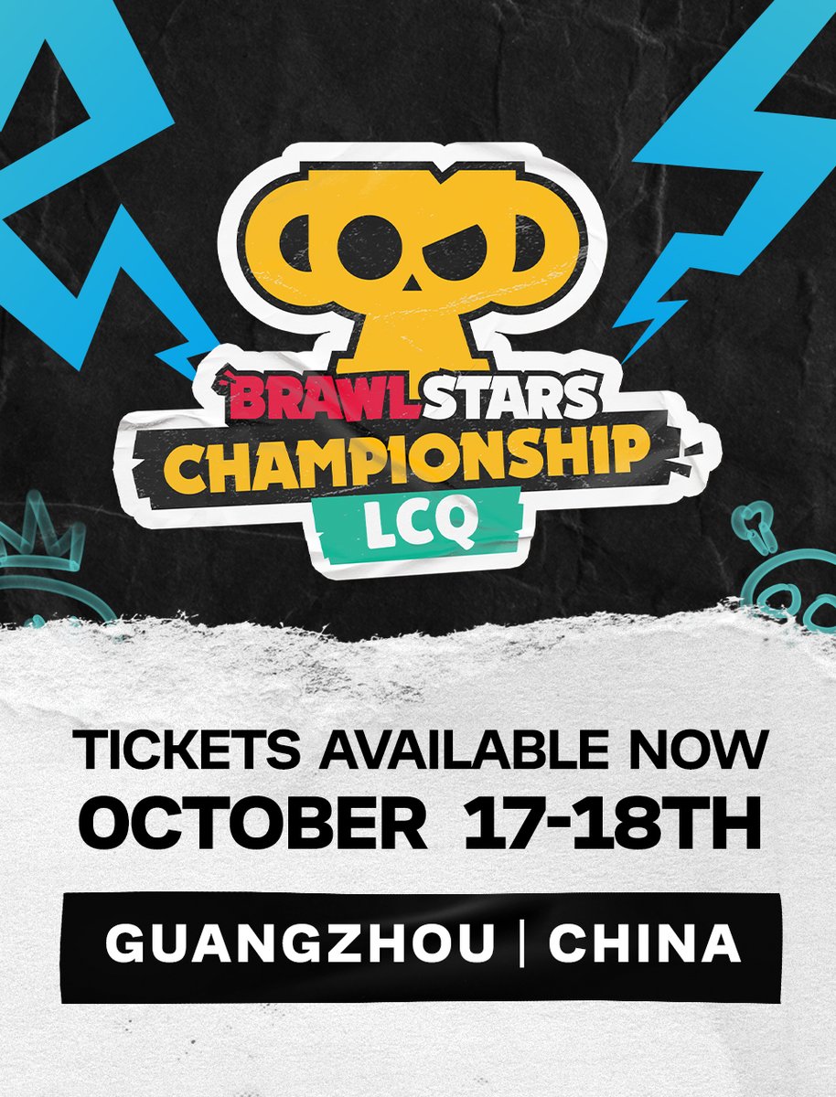 Brawl_esports's tweet photo. LCQ tickets are NOW ON SALE 🎟️

Two Golden Tickets to the World Finals are up for grabs as eight teams battle it out in China 🇨🇳

🎟️ https://t.co/dWRJsu7ByL
📅 October 17-18
📍 South China Agricultural University Sports Centre, Guangzhou

#BSC26 https://t.co/VjIJHOx3wy