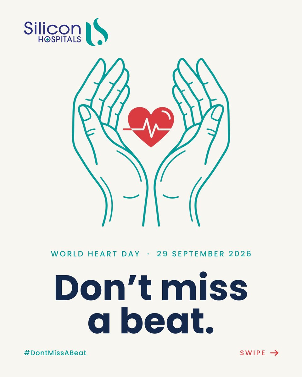 SiliconHosp's tweet photo. Your heart never skips a day for you. Today, don't skip a day for it. This World Heart Day, here's the good news: 80% of heart-disease deaths are linked to risk factors that can be prevented or managed. 
#DontMissABeat #WorldHeartDay #WorldHeartDay2026 #SiliconHospitals https://t.co/UCpUId4Qtx