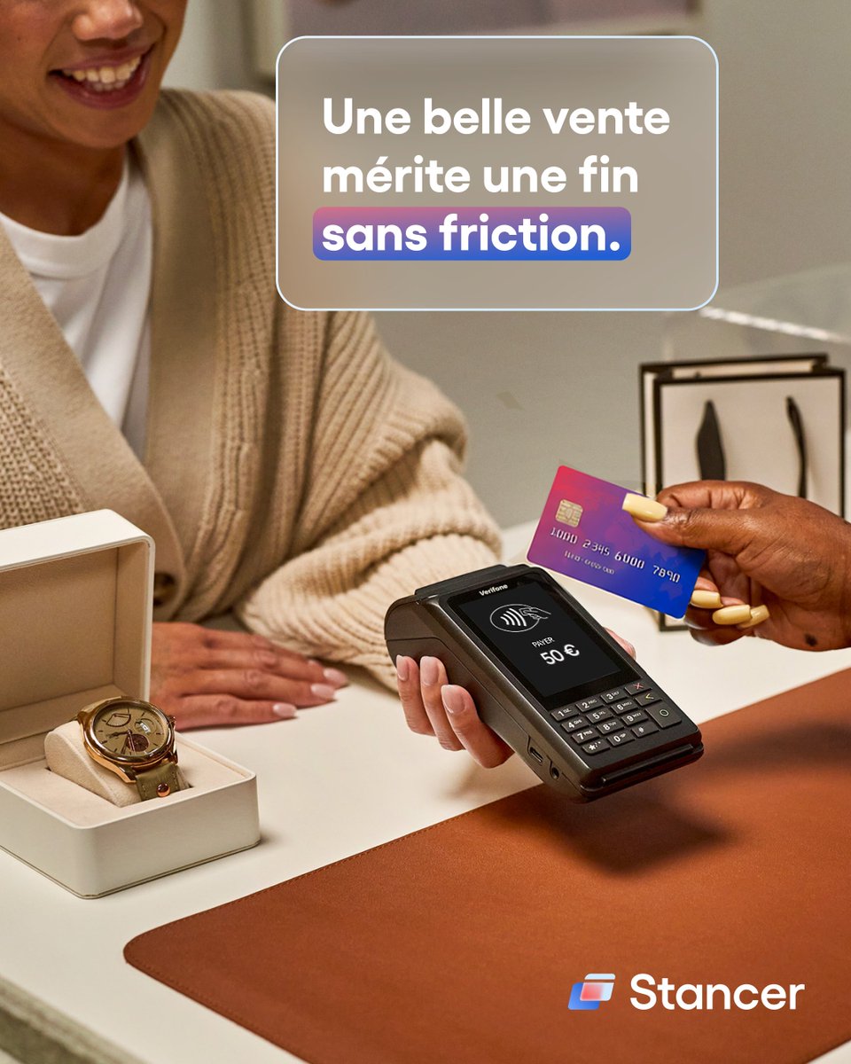 wearestancer's tweet photo. Une belle vente mérite un paiement tout aussi simple ! ✨

Votre client a trouvé ce qu’il cherchait. Au moment de payer, tout doit être aussi simple.
Avec le TPE Verifone proposé par Stancer, encaissez vos clients simplement, directement depuis votre point de vente.

📶 4G & Wi-Fi
🧾 Imprimante intégrée
 💳 Carte & sans contact
💰 0,7 % + 0,07 € par transaction*

Et dès 150 transactions par mois, le TPE est mis à disposition gratuitement !

Un terminal pensé pour faire son travail, pendant que vous faites le vôtre. Encaissez simplement avec Stancer.

*Tarif applicable aux transactions réalisées dans la Zone EEE. Terminal de paiement gratuit à partir de 150 transactions réalisées par mois. En deçà, facturation de 15 € pour le mois.

#Stancer #TPE #Terminal #Encaissement #PaiementFacile #Paiement #FinTech #PaiementSansFriction