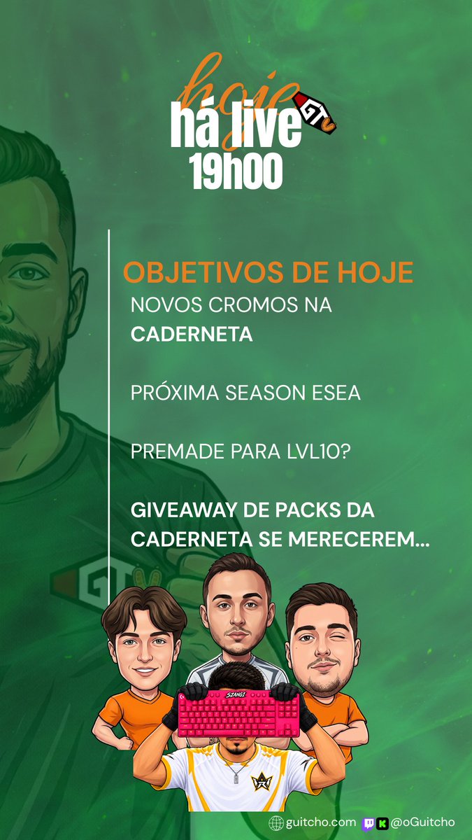 oGuitcho's tweet photo. Mais logo temos cs de elite jogado por mim, novos cromos na caderneta e outras coisaaaaaas!
https://t.co/tTylsr6FxL https://t.co/A8Q1GyonkJ