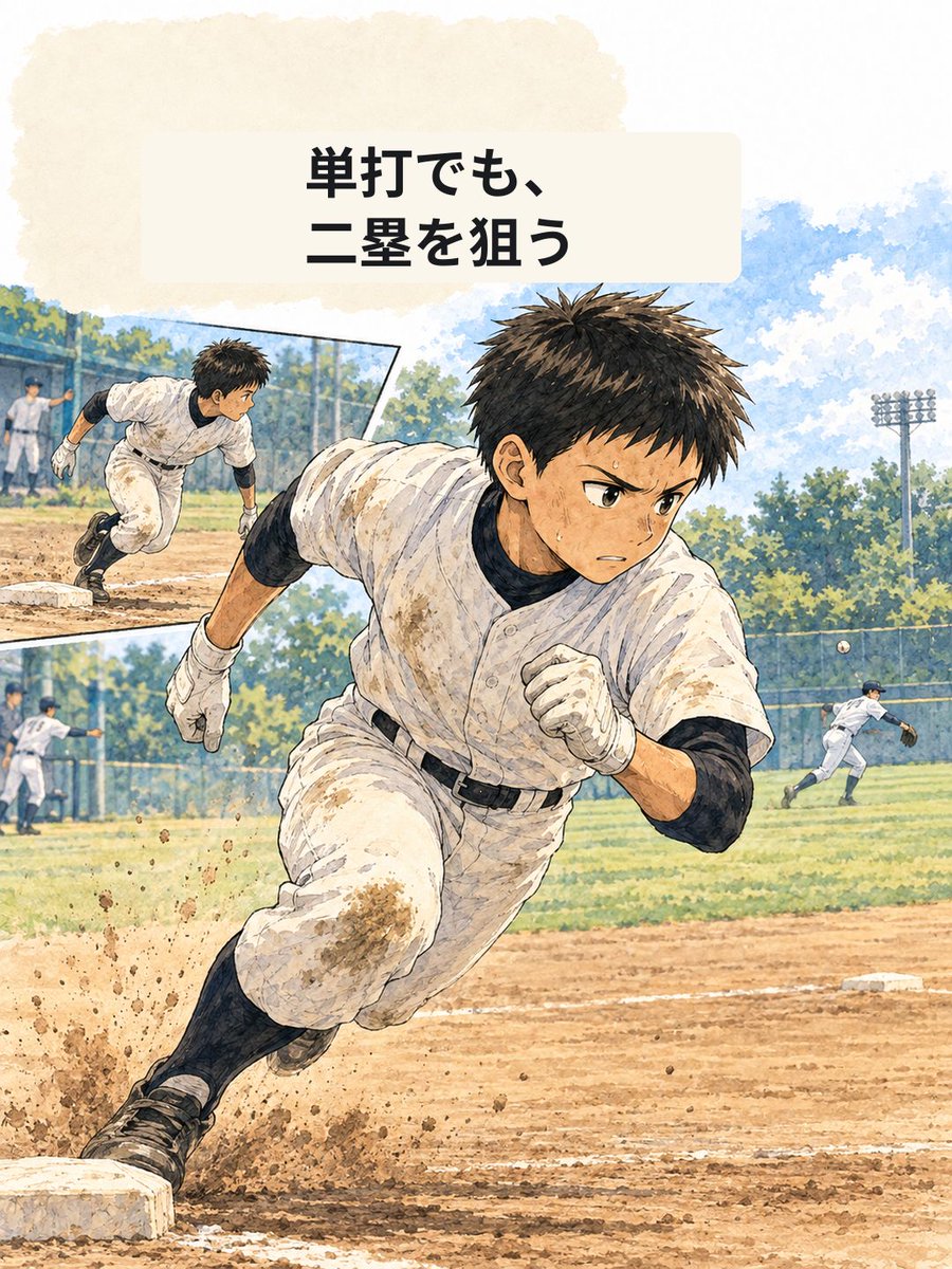 yakyulog_ja's tweet photo. 単打のあと二塁を狙うかは、外野手の捕球位置と返球を見る。試合記録はApp Storeで「野球ログ」を検索。

#少年野球 #草野球 https://t.co/FlQ4ZKTbTV