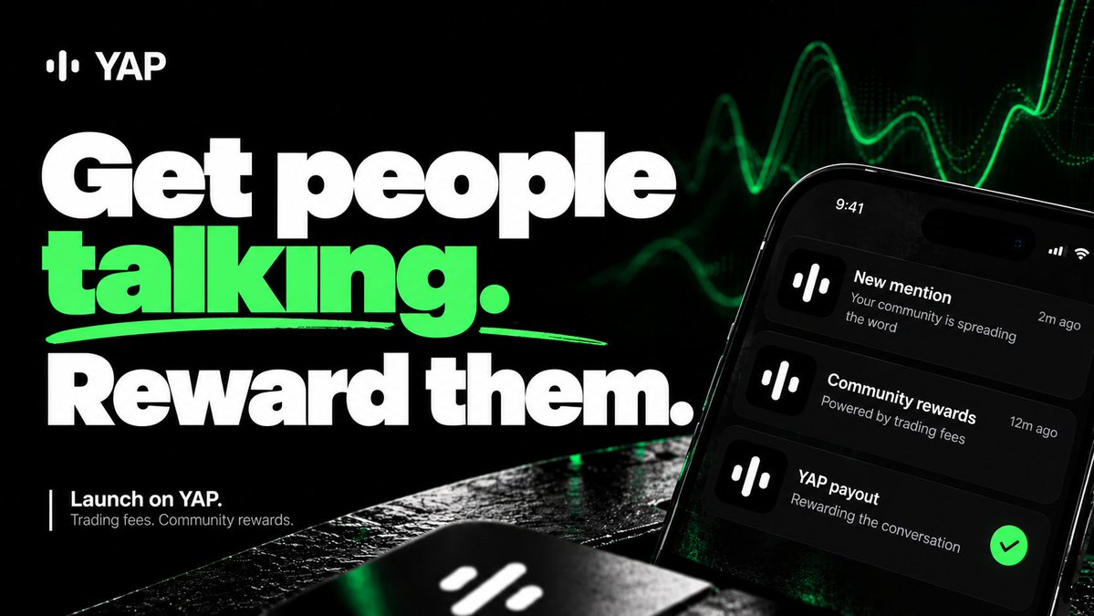useyapdotfun's tweet photo. Attention drives coins. So why not reward the people bringing it?

Launch on YAP and give your community a reason to spread the word. Turn trading fees into rewards for people talking about your coin across social media.

Get people talking. Reward them for it. https://t.co/0xj7R6LKj9