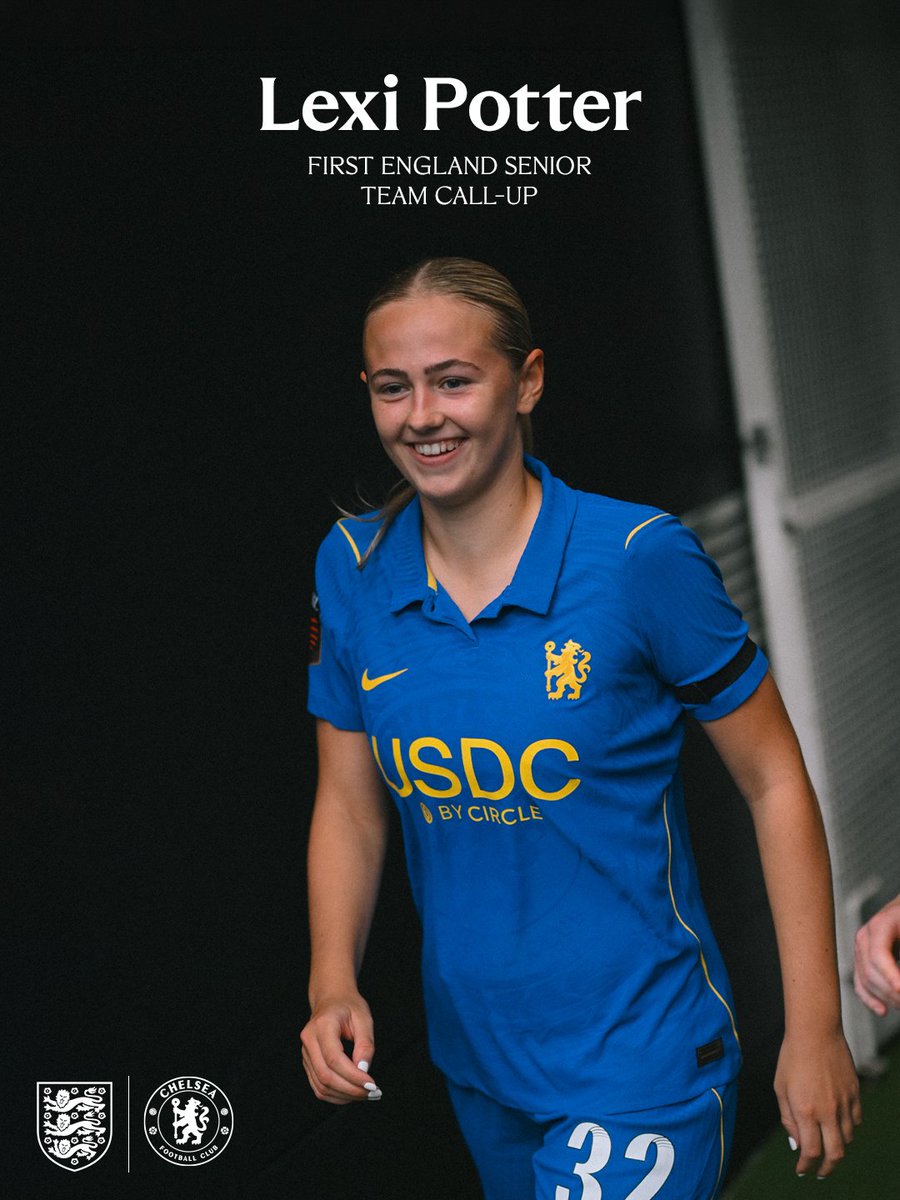 ChelseaFCW's tweet photo. A first senior call-up for Lexi Potter. 🏴󠁧󠁢󠁥󠁮󠁧󠁿

Congratulations, Lexi! 👏 https://t.co/LgWFmaRMhr
