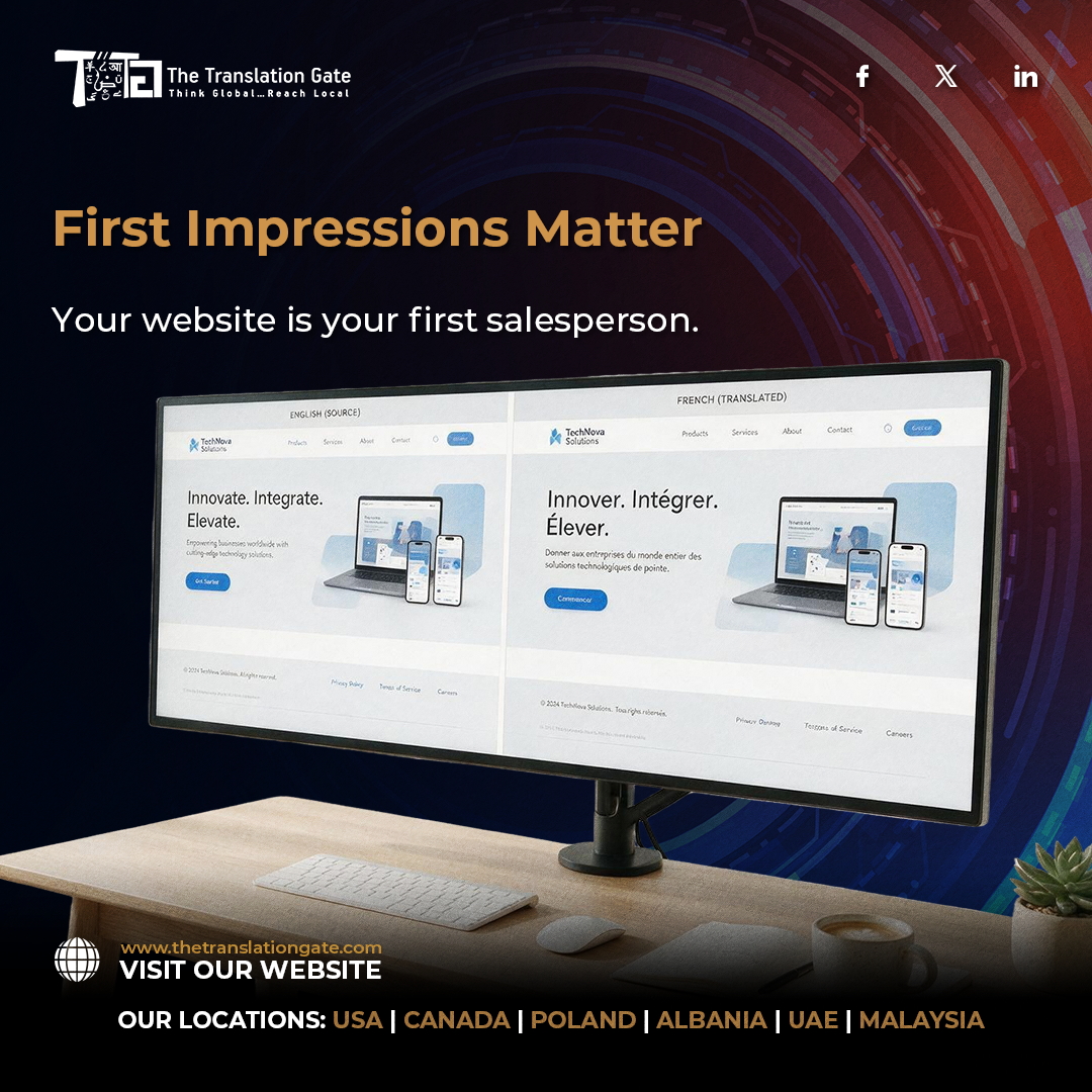 TranslationGate's tweet photo. Your website is your first sales conversation. If it doesn’t speak your customers’ language, you may lose them.

Build trust and reach global customers with professional website localization: https://t.co/HdFEXYIR9m

#TheTranslationGate #WebsiteLocalization #GlobalExpansion https://t.co/2s2Yz62zqS