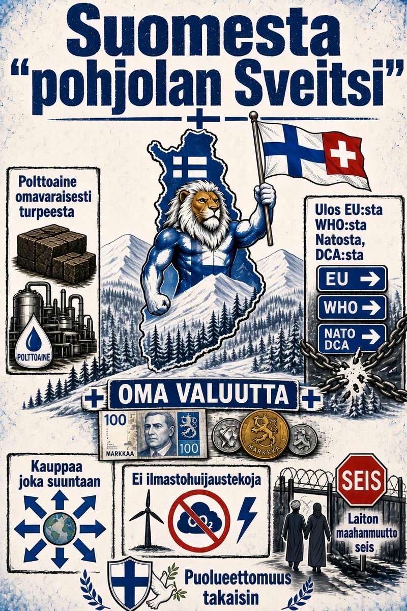 edvpml's tweet photo. Puuttuu vain paluumuutatus ja Schengen-alueesta eroaminen. Muuten täydellinen ohjelma Suomelle. https://t.co/eY94e4wAwj