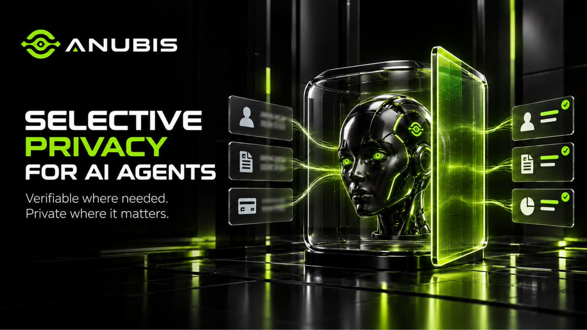 AnubisChainL1's tweet photo. How much of an Agent’s behavior should be visible to everyone? 👁️

Strategies.
Task execution paths.
Business data.
Capital execution logic.

These can all become sensitive when Agents operate in an open blockchain environment.

🔐 This is where Selective Privacy becomes increasingly relevant to Anubis Chain’s vision for an intelligent economy.

Onchain activity can remain verifiable without requiring every sensitive layer of an Agent’s activity to be publicly exposed.

As AI Agents become economic participants, privacy is no longer only about protecting users.

It is also about defining what should remain verifiable - and what should remain protected.