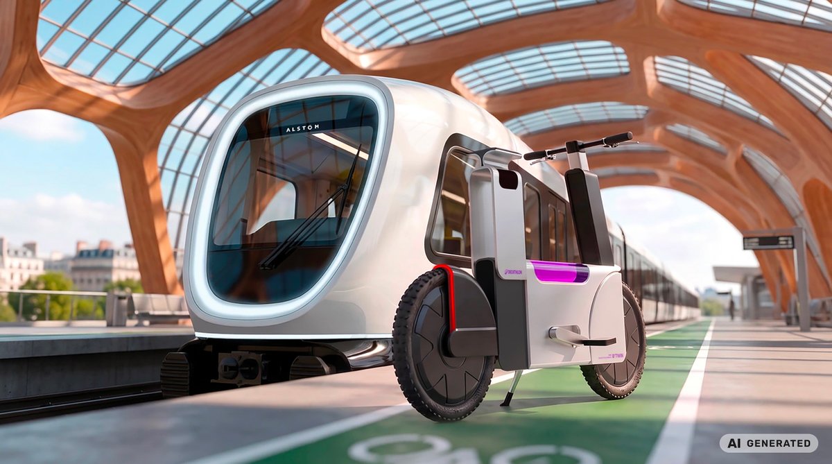 Alstom_es's tweet photo. Alstom y Decathlon reinventan la movilidad del día a día. Las compañías han unido su experiencia para facilitar los desplazamientos urbanos con bicicletas y patinetes compactos y conectados al tren y un compartimento a bordo donde dejarlos de forma segura sin tener que estar pendiente durante todo el viaje y sin que obstruyan el paso. 

https://t.co/y0HFqKMDuU