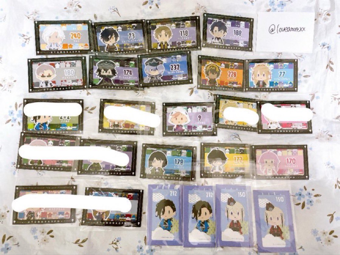 loveamorexx's tweet photo. 【交換譲渡】刀剣乱舞　御伴散歩くじ　ぽちくじ　半券

譲: ★（光忠、日光、水心子、大慶、火車切）
岩融、北谷菜切、松井、桑名
過去弾　笹貫2、日向2

求: 山姥切国広、山姥切長義、100円（＋送料）

※★（）は交換優先もしくは譲渡は全てお迎えいただける方のみ

続 https://t.co/vZZ7Sz4g8E