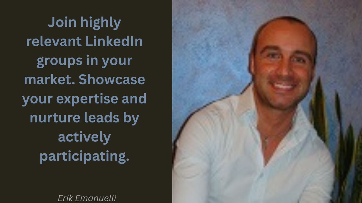 GuestCrewSocial's tweet photo. Erik Emanuelli - Join highly relevant LinkedIn groups in your market. #Showcase your #expertise and nurture leads by actively #participating. - https://t.co/ObOVVm7qnB Via. @UttoranSen @GuestCrew @ErikEmanuelli https://t.co/g1Yl6Byt77
