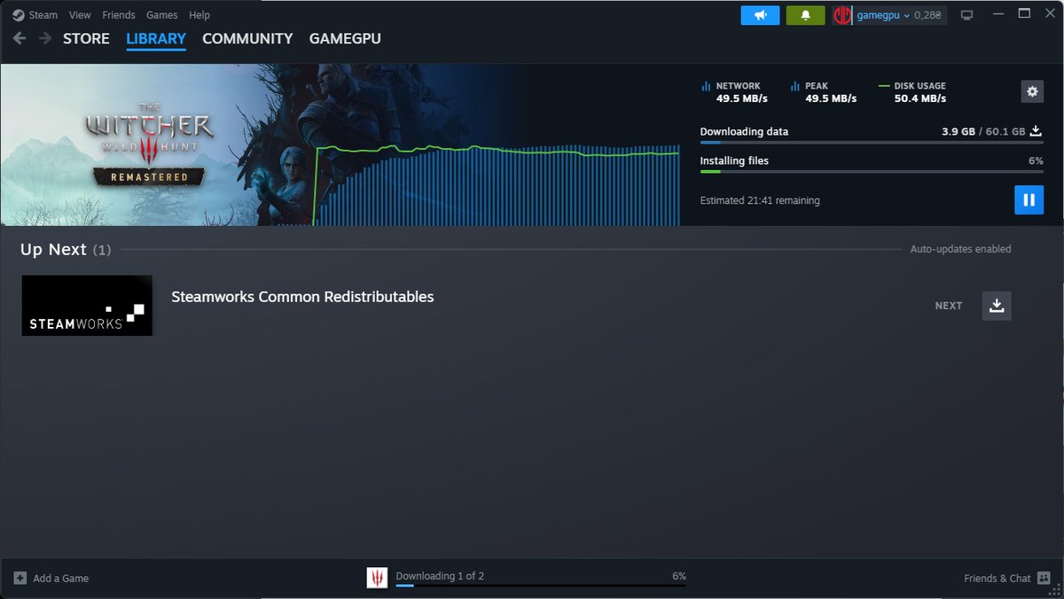 GameGPU_com's tweet photo. https://t.co/ksz2fgB3OB

The Witcher 3 Wild Hunt Remastered has officially launched on the Steam platform with an initial download size of 60.1 GB. The update introduces advanced PC exclusive path tracing along with modern upscaling technologies like DLSS 4.5, FSR 4, and XeSS 2.0.

CD Projekt RED refreshed the combat animations, sign visual effects, and enemy mechanics across the board. The updated PC hardware requirements demand an SSD and up to 24 GB of system RAM for the most demanding rendering modes.

Running full path tracing at 4K resolution and 60 FPS with frame generation enabled strictly requires an NVIDIA GeForce RTX 5080 graphics processing unit.

#witcher #remastered #steam #pathtracing #cdprojektred #pcgaming #hardware
