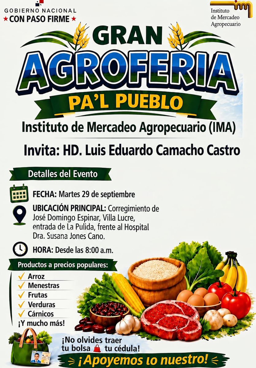 camachocastro's tweet photo. ALIMENTOS DE BUENA CALIDAD Y A BUEN PRECIO, HOY EN VILLA LUCRE. https://t.co/q0hGtFcXUj
