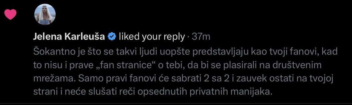 karleusinstar's tweet photo. Hvala Jelena! Drago mi je, što me voli „moja ludača“ 😉, kao što i ja volim nju. Beskonačno si mi ulepšala dan 🩵🩵🩵 @karlinbich https://t.co/LkcpaAgnZ6