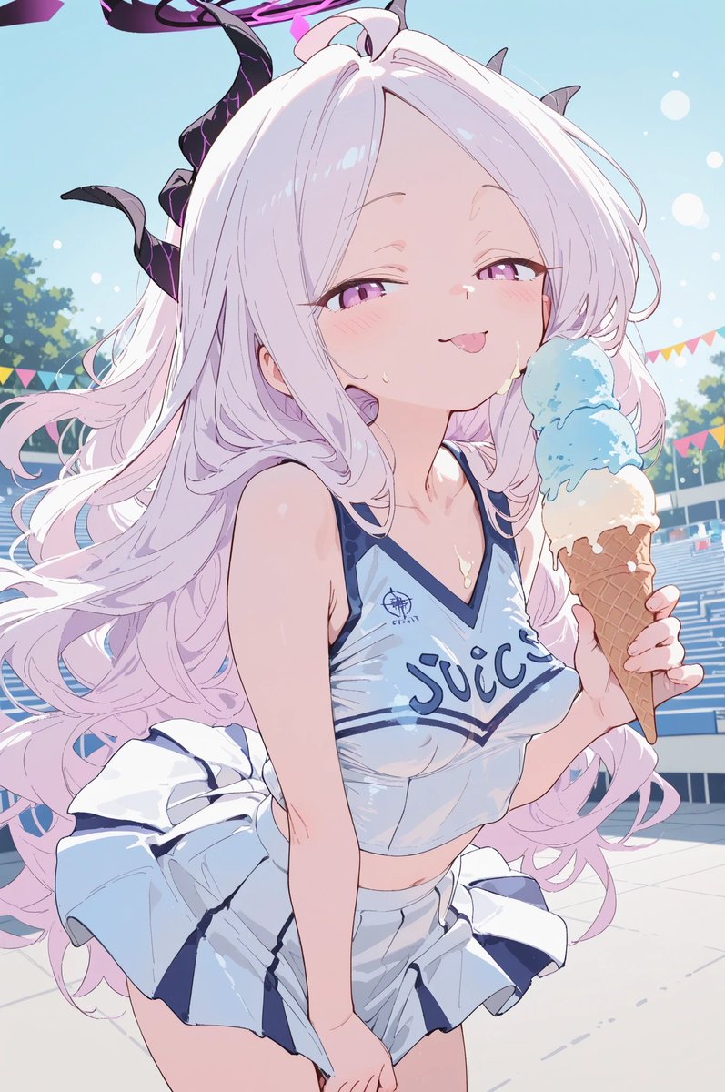 tomori_726's tweet photo. 休憩♡🍦  
先生からの差し入れ

チアガール　ヒナ  

#空崎ヒナ #AIイラスト #BlueArchive https://t.co/Zp5FLWox6E