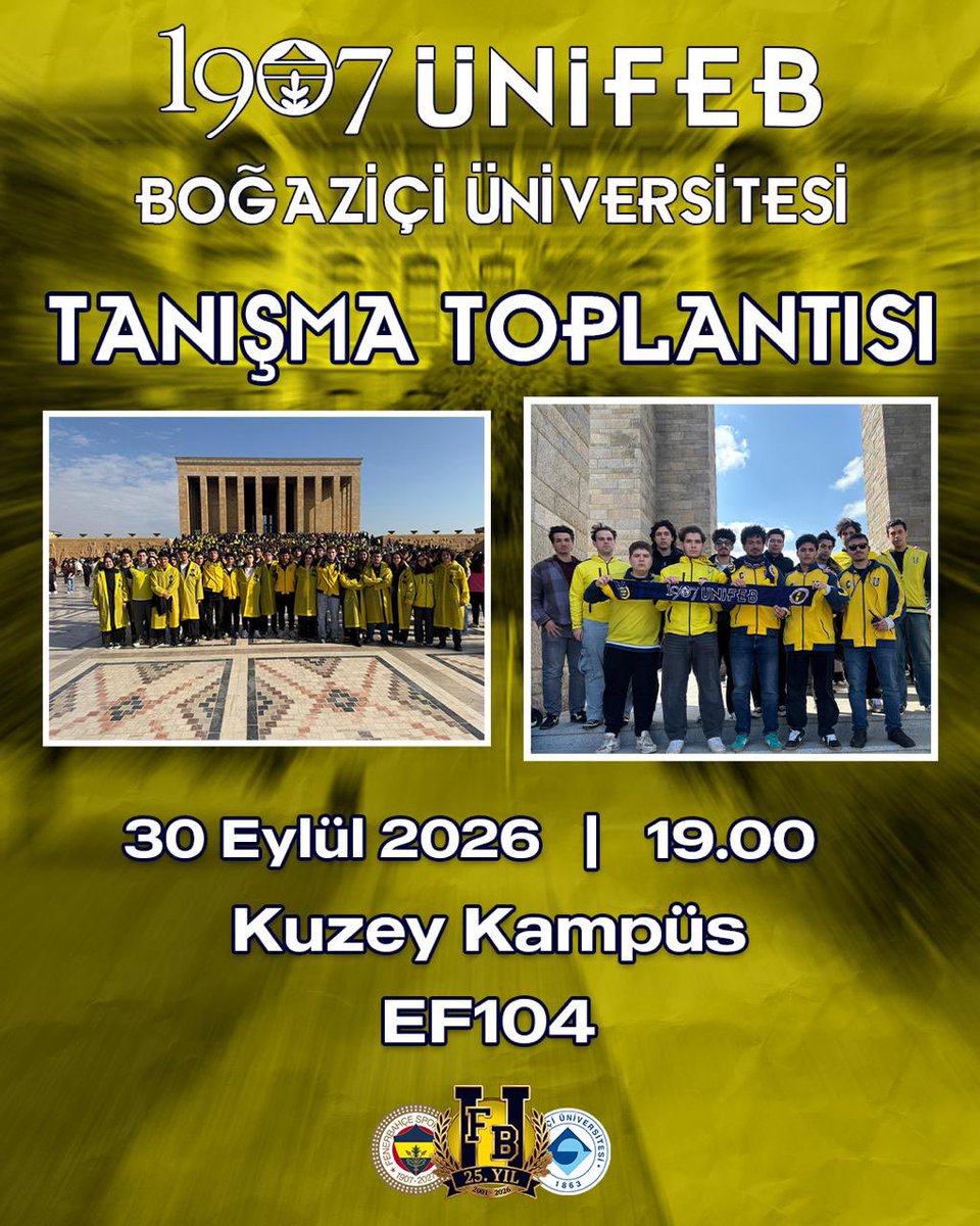 UFBBogazici's tweet photo. 1907 ÜNİFEB Boğaziçi Üniversitesi örgütlenmesi olarak 30 Eylül Çarşamba günü saat 19.00'da
yapacağımız tanışma toplantısına tüm üyelerimizi bekliyoruz. https://t.co/qRDf245SNY