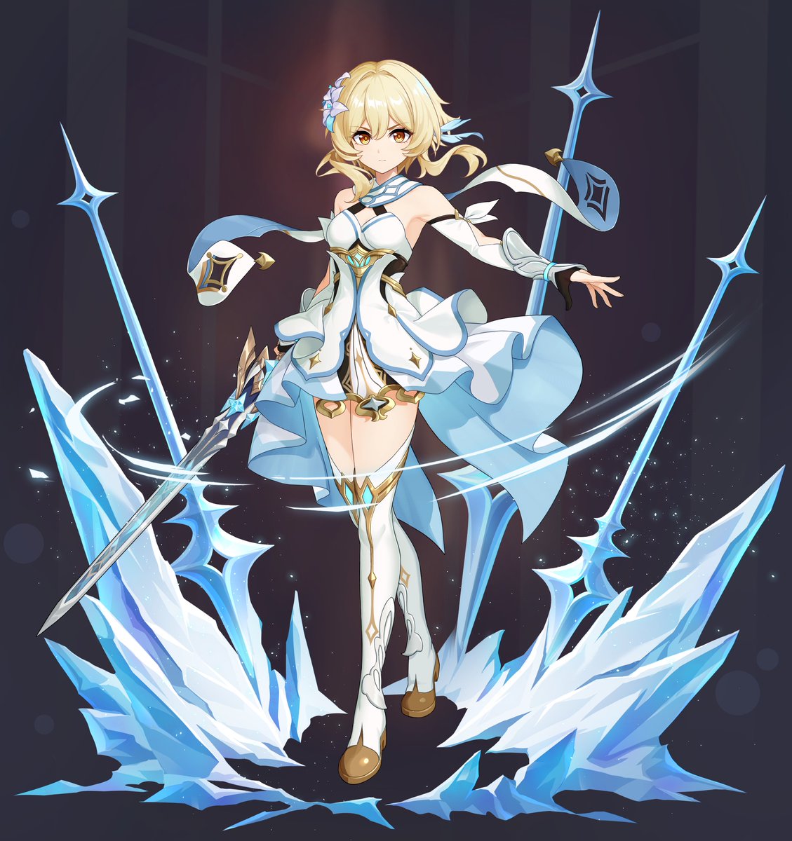 _trgh's tweet photo. #原神　蛍　(氷) https://t.co/xqjAE59RZc