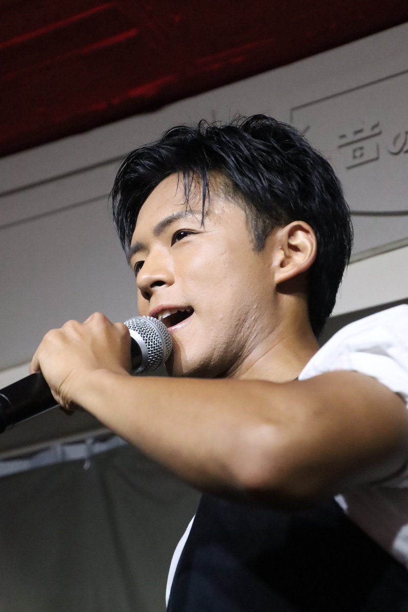Hellokumanosuke's tweet photo. 2026.09.19 ＃音のヨーロー堂

灯籠祭の余韻を胸に、今日も前へ🔥
かずくんの笑顔と歌声が、また一つ「轍」を刻む✨
#東京力車 
#勇者の轍
#白上一成 https://t.co/6XSKugL2Ib